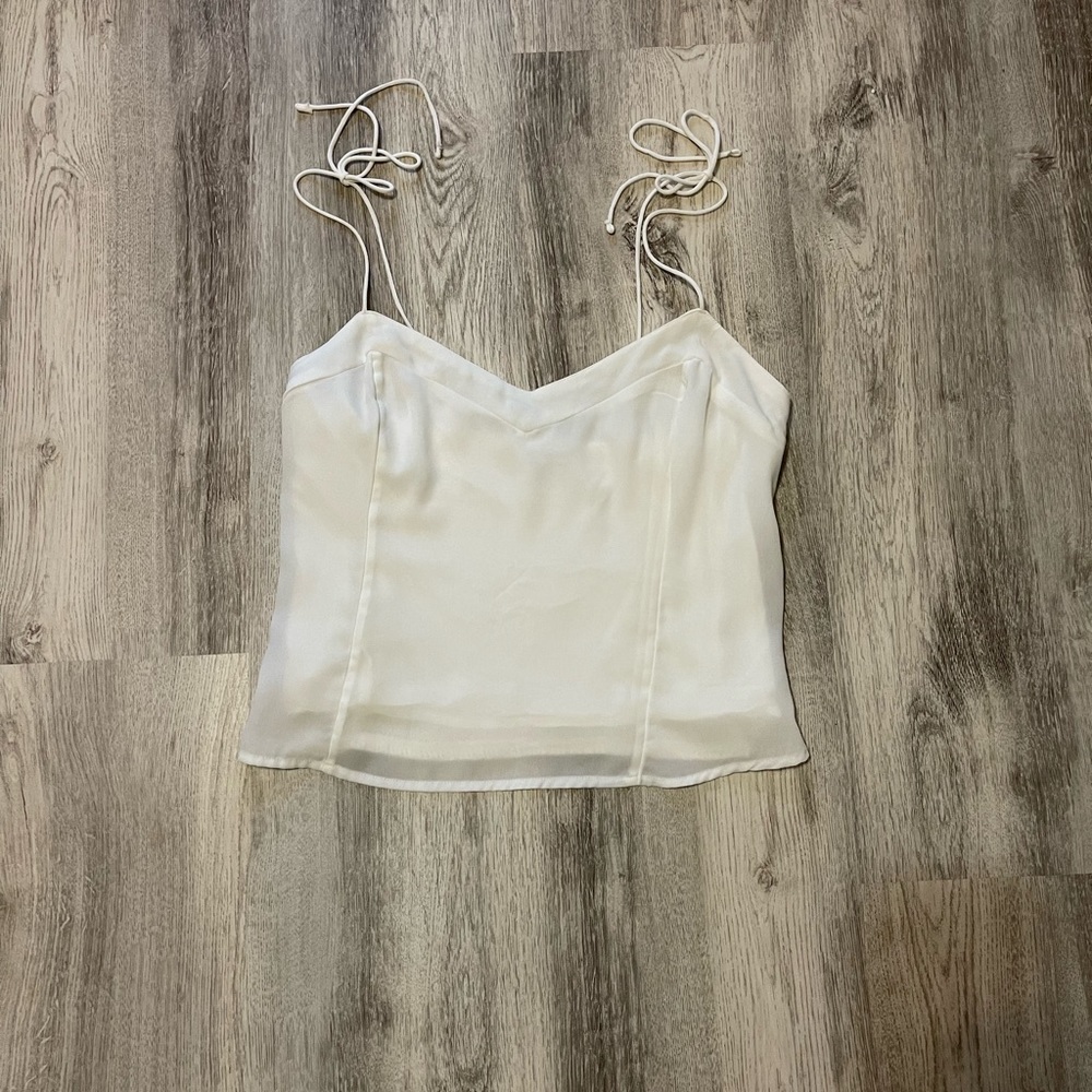 Abercrombie Crop Tank Top White Medium